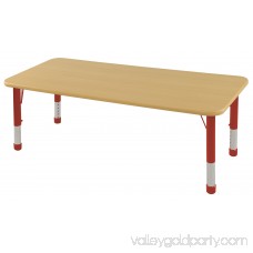 30in x 60in Rectangle Everyday T-Mold Adjustable Activity Table Maple/Red/Sand - Toddler Swivel